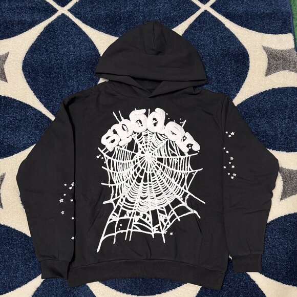 Sp5der OG Web Hoodie Black Young Thug Size Medium or Large - Picture 1 of 3